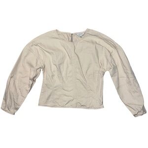 Banana Republic beige long sleeve cotton top size 8